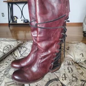 Freebird by Steven Burgundy Lace-Up Boots